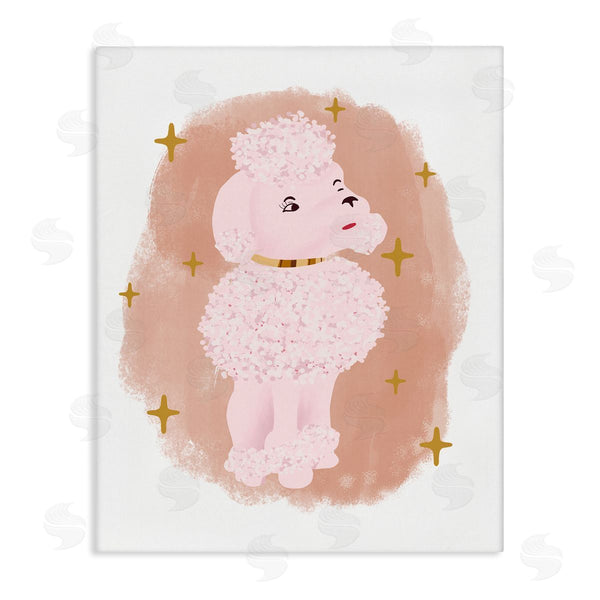 stupell industries Jen Bucheli | Posh Pink Poodle Glam Stars Fluffy Pet Dog Wall Art