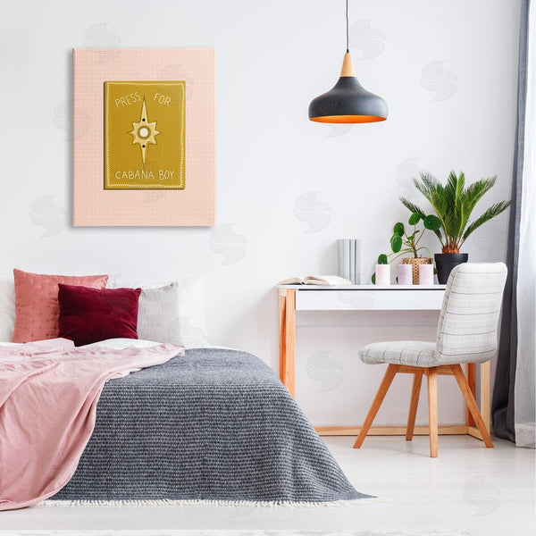 Stupell Industries Jen Bucheli | Press For Cabana Boy Witty Pink Text Button Wall Art