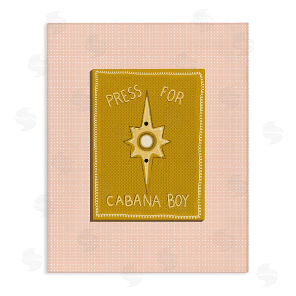 stupell industries Jen Bucheli | Press For Cabana Boy Witty Pink Text Button Wall Art