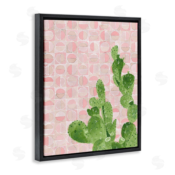 Stupell Industries Jen Bucheli | Prickly Pear Cactus Plant Pink Abstract Geometric Pattern Wall Art