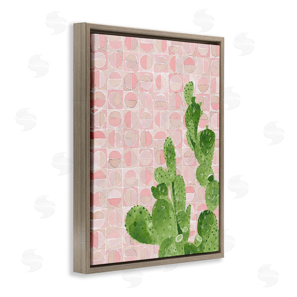 Stupell Industries Jen Bucheli | Prickly Pear Cactus Plant Pink Abstract Geometric Pattern Wall Art