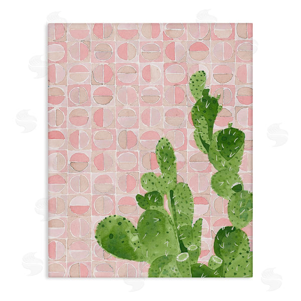 stupell industries Jen Bucheli | Prickly Pear Cactus Plant Pink Abstract Geometric Pattern Wall Art