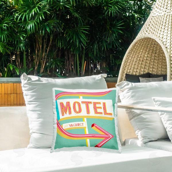 Stupell Industries Jen Bucheli | Retro Motel Vacancy Printed Throw Pillow
