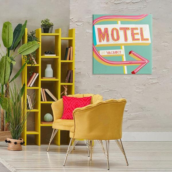 Stupell Industries Jen Bucheli | Retro Motel Vacancy Wall Art