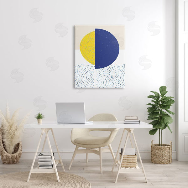 Stupell Industries Jen Bucheli | Rising Sun Over Ocean Waves Abstract Striped Patterns Wall Art