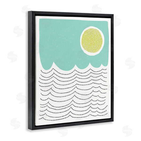 Stupell Industries Jen Bucheli | Sun Rising Over Ocean Waves Abstract Dotted Lines Wall Art