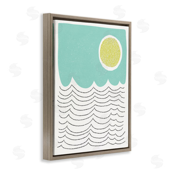 Stupell Industries Jen Bucheli | Sun Rising Over Ocean Waves Abstract Dotted Lines Wall Art