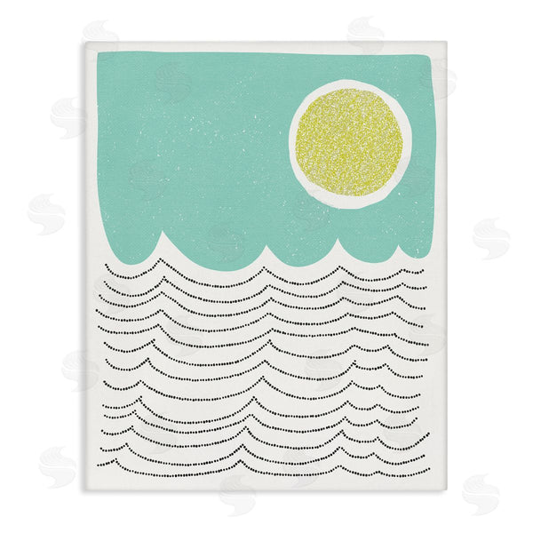 stupell industries Jen Bucheli | Sun Rising over Ocean Waves Abstract Dotted Lines Wall Art