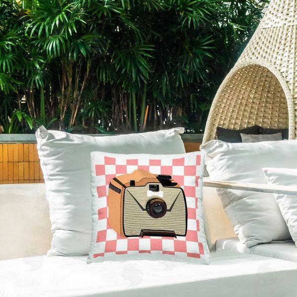 Stupell Industries Jen Bucheli | Take The Shot Retro Camera Printed Throw Pillow
