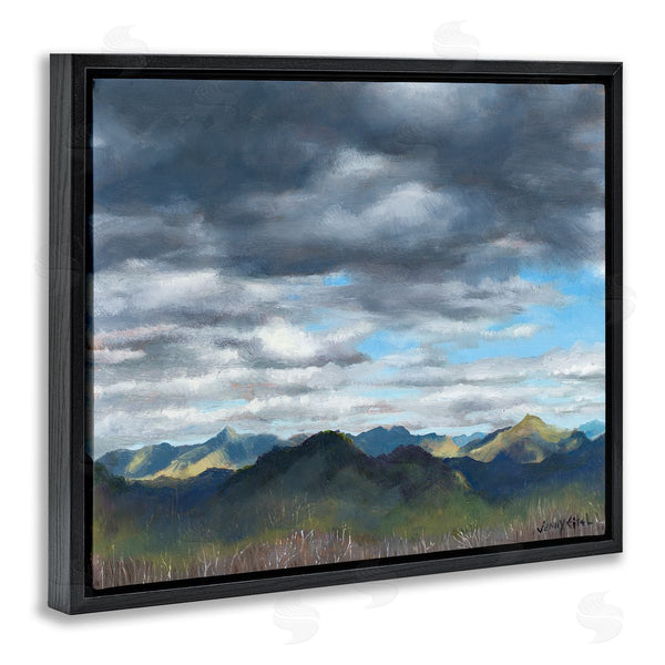 Stupell Industries Jen Eitel | Overhanging Clouds Rural Mountain Range Peaks Landscape Wall Art