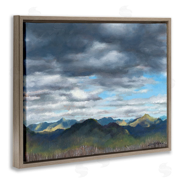 Stupell Industries Jen Eitel | Overhanging Clouds Rural Mountain Range Peaks Landscape Wall Art