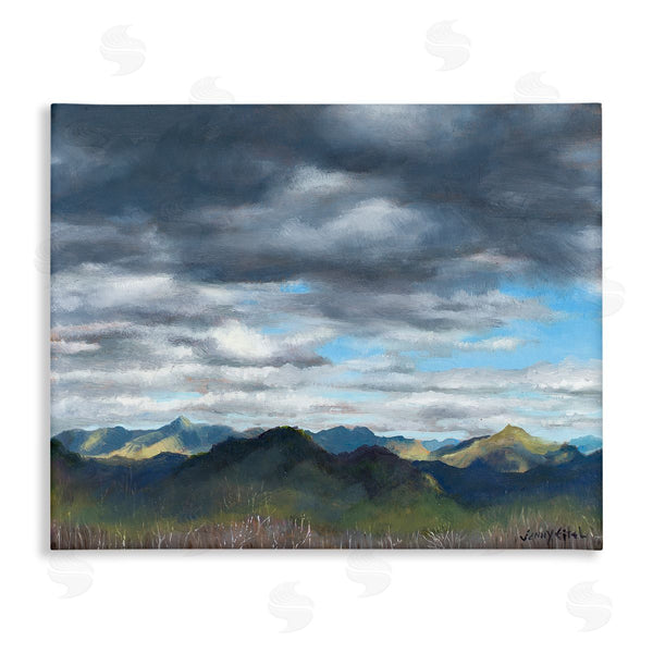 stupell industries Jen Eitel | Overhanging Clouds Rural Mountain Range Peaks Landscape Wall Art
