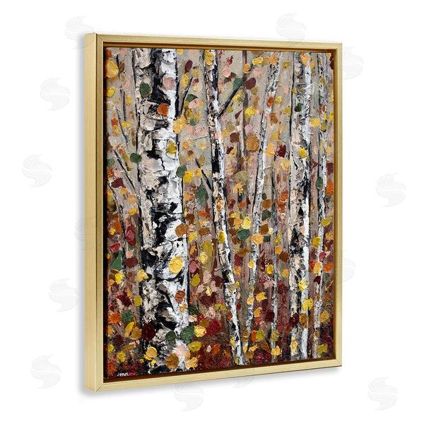 Stupell Industries Jen Seeley | Autumn Birch Trees Abstract Leaves