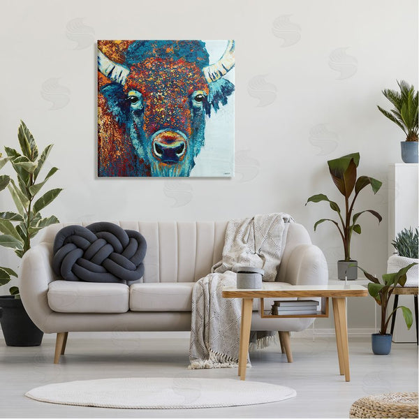 Stupell Industries Jen Seeley | Bison Gazing Close Up Wildlife Wall Art