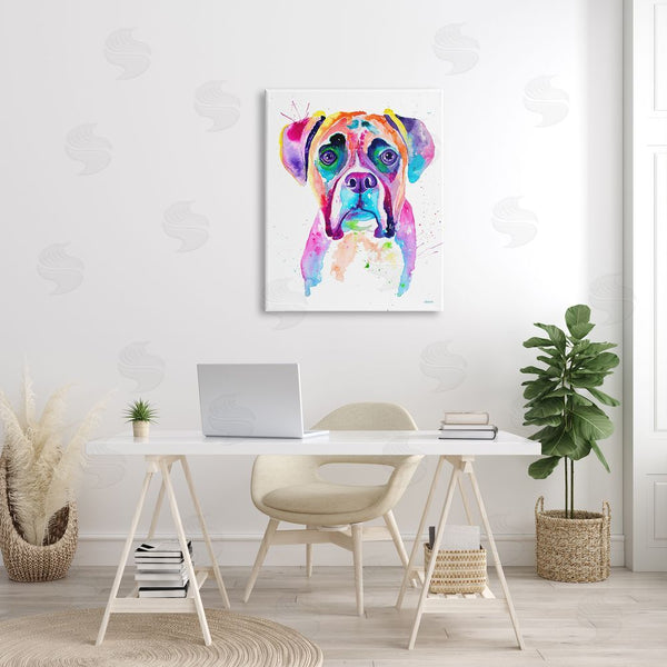 Stupell Industries Jen Seeley | Boxer Dog Vivid Watercolor Style Wall Art