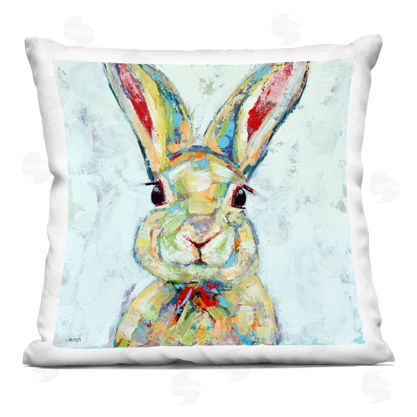 stupell industries Jen Seeley | Bunny Rabbit Animal Portrait Printed Throw Pillow