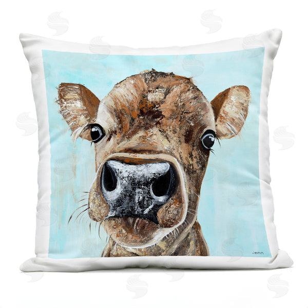 Stupell Industries Jen Seeley | Close Up Farm Cow Lucy Printed Throw Pillow