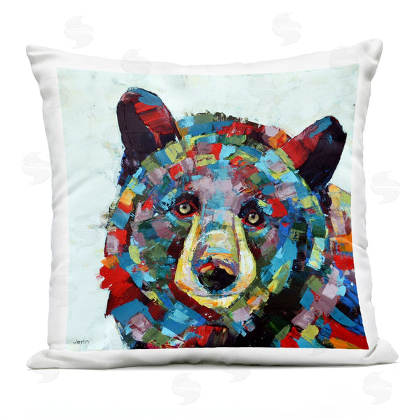 Stupell Industries Jen Seeley | Contemporary Shapes Bear Portrait Printed Throw Pillow