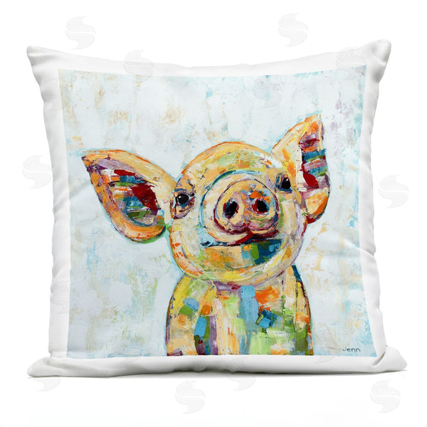 Stupell Industries Jen Seeley | Country Pig Happy Smile Printed Throw Pillow