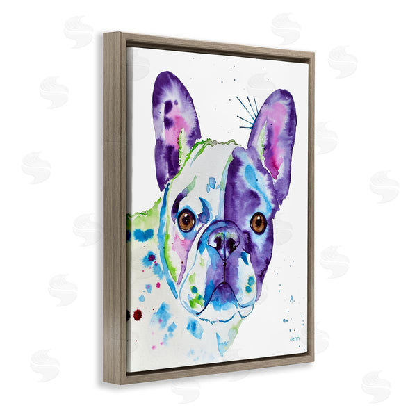 Stupell Industries Jen Seeley | French Bulldog Modern Face Portrait Wall Art
