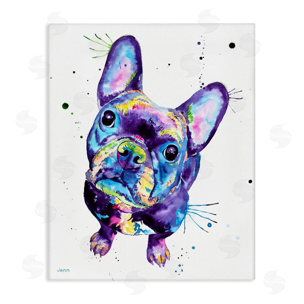 stupell industries Jen Seeley | French Bulldog Purple Hued Dog Wall Art