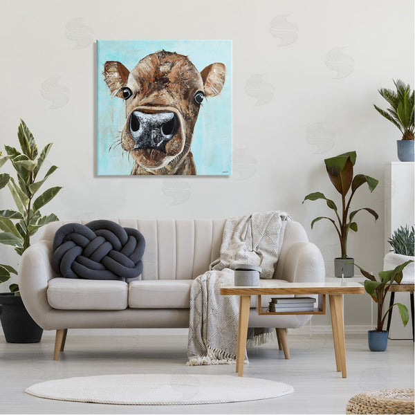 Stupell Industries Jen Seeley | Fun Close Up Cow Face Wall Art