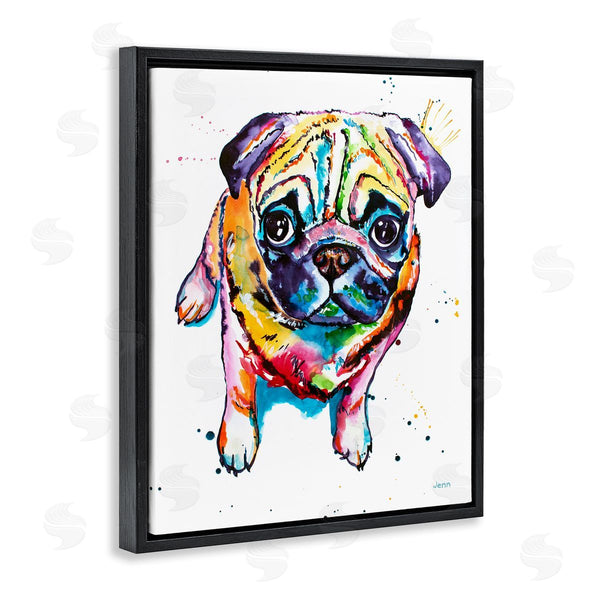 Stupell Industries Jen Seeley | Fun Hued Pug Puppy Animal Wall Art