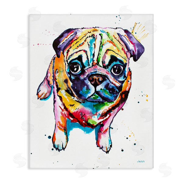 stupell industries Jen Seeley | Fun Hued Pug Puppy Animal Wall Art