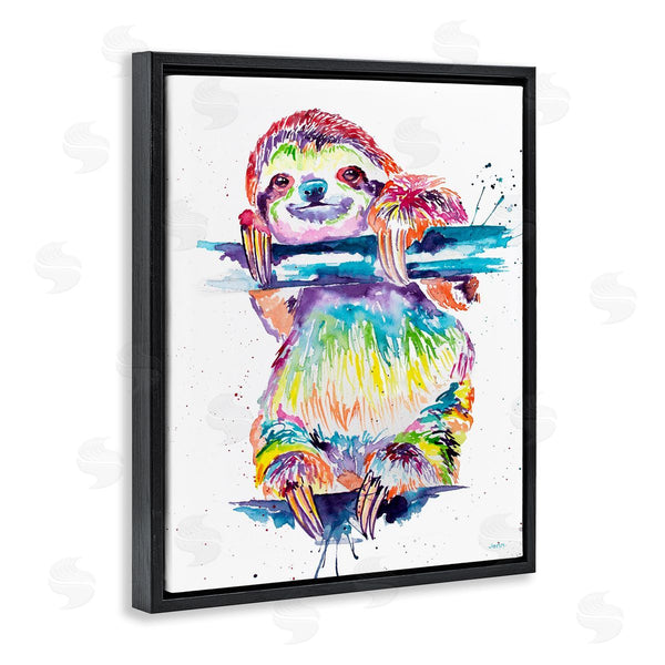 Stupell Industries Jen Seeley | Fun Rainbow Sloth Wildlife Wall Art