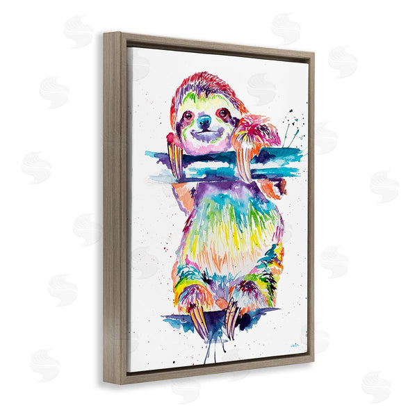 Stupell Industries Jen Seeley | Fun Rainbow Sloth Wildlife Wall Art