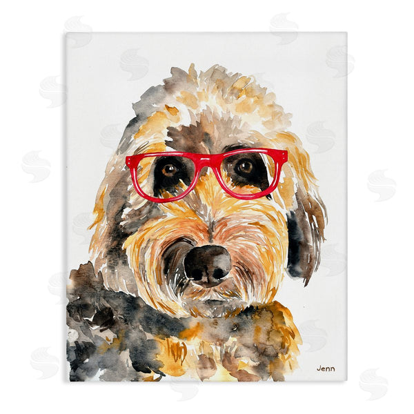 stupell industries Jen Seeley | Fun Terrier Dog Red Glasses Wall Art
