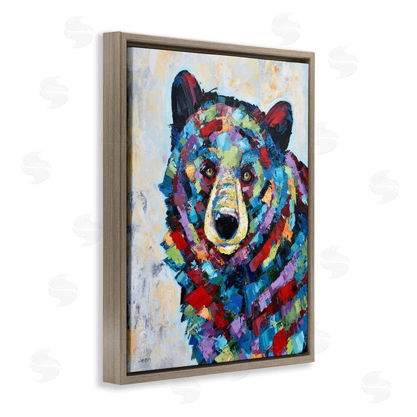 Stupell Industries Jen Seeley | Geometric Hued Abstract Bear Wall Art