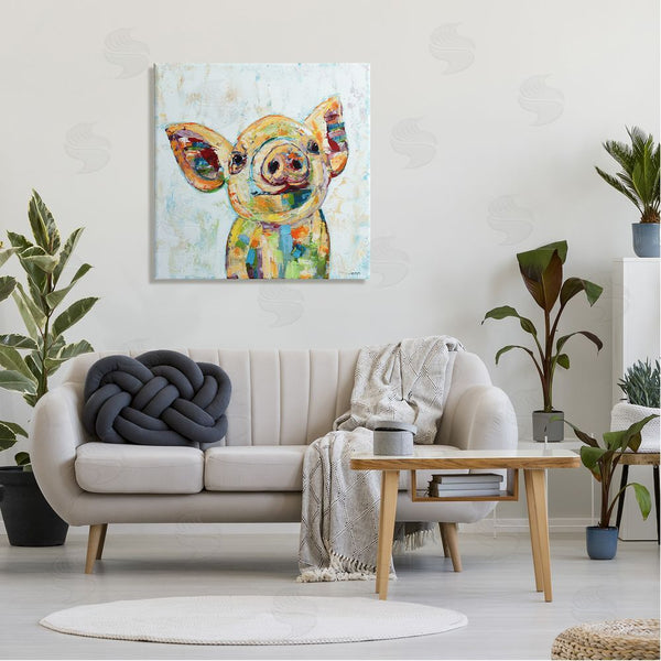 Stupell Industries Jen Seeley | Happy Farm Pig Modern Composition Wall Art