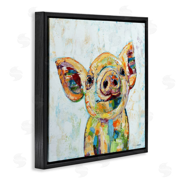 Stupell Industries Jen Seeley | Happy Farm Pig Modern Composition Wall Art