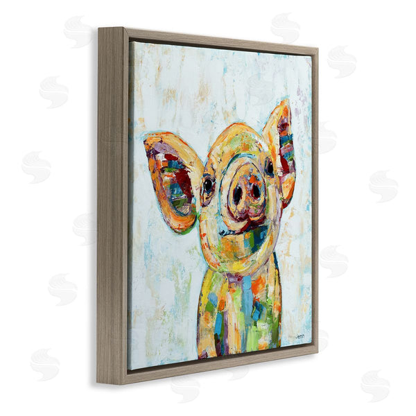 Stupell Industries Jen Seeley | Happy Farm Pig Modern Composition Wall Art