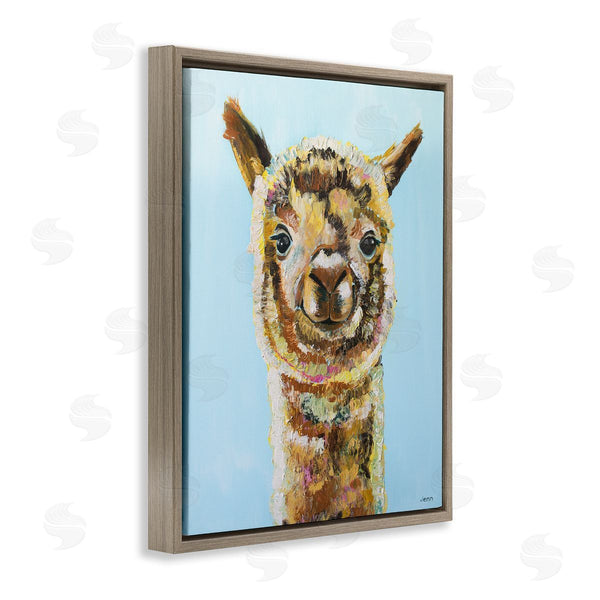 Stupell Industries Jen Seeley | Happy Llama Farm Animal Face Wall Art