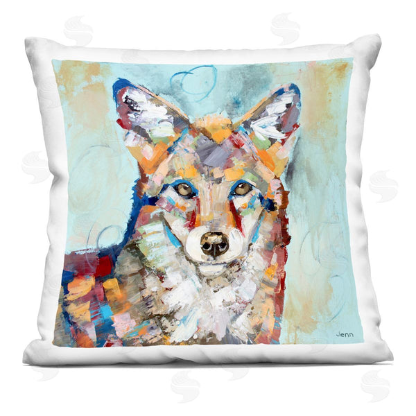 stupell industries Jen Seeley | Kaleidoscopic Fox Animal Portrait Printed Throw Pillow