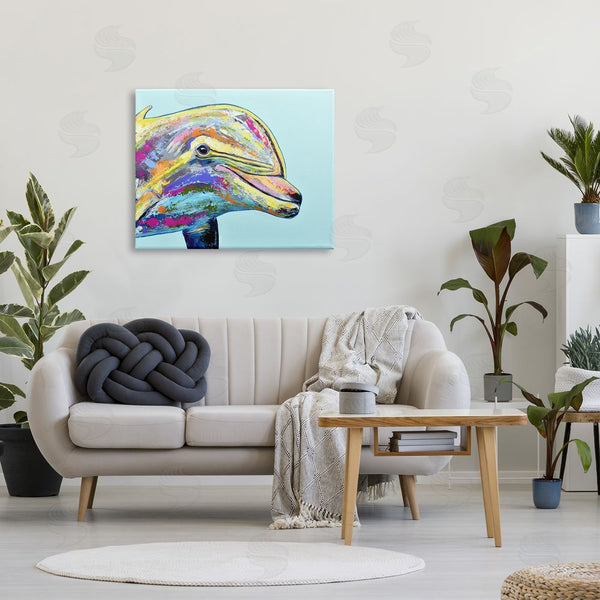 Stupell Industries Jen Seeley | Marine Life Dolphin Turquoise Accent Wall Art