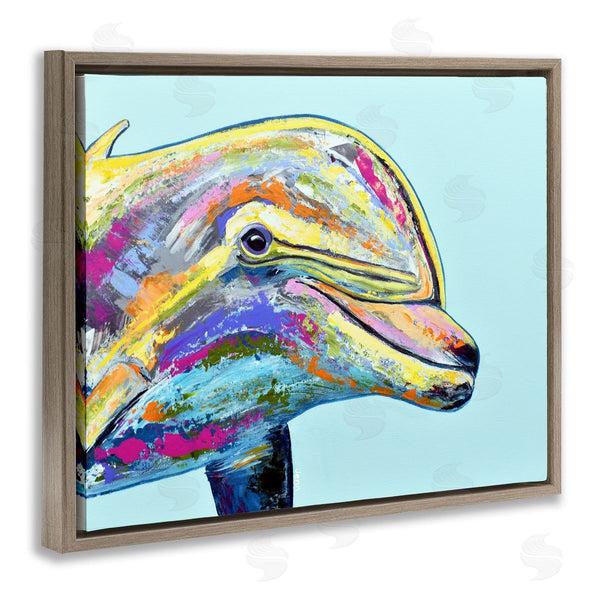 Stupell Industries Jen Seeley | Marine Life Dolphin Turquoise Accent Wall Art