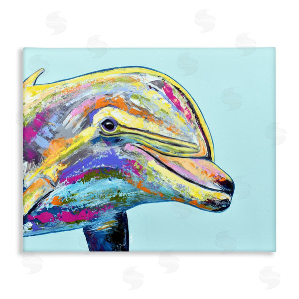 stupell industries Jen Seeley | Marine Life Dolphin Turquoise Accent Wall Art