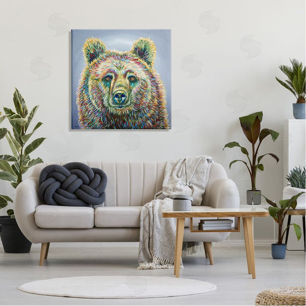 Stupell Industries Jen Seeley | Modern Bear Rainbow Fur Strokes Wall Art