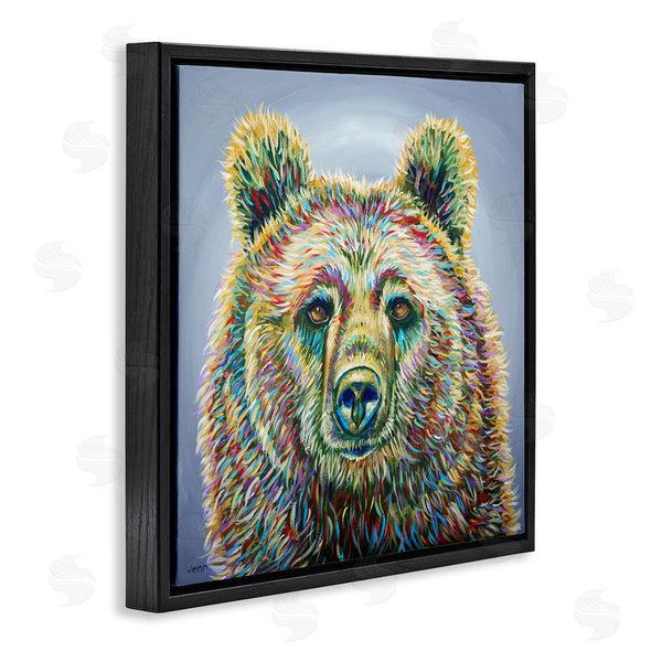 Stupell Industries Jen Seeley | Modern Bear Rainbow Fur Strokes Wall Art