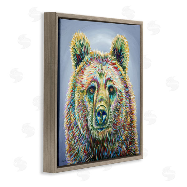 Stupell Industries Jen Seeley | Modern Bear Rainbow Fur Strokes Wall Art