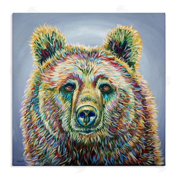 stupell industries Jen Seeley | Modern Bear Rainbow Fur Strokes Wall Art