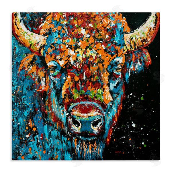 stupell industries Jen Seeley | Modern Bison with Paint Splatter