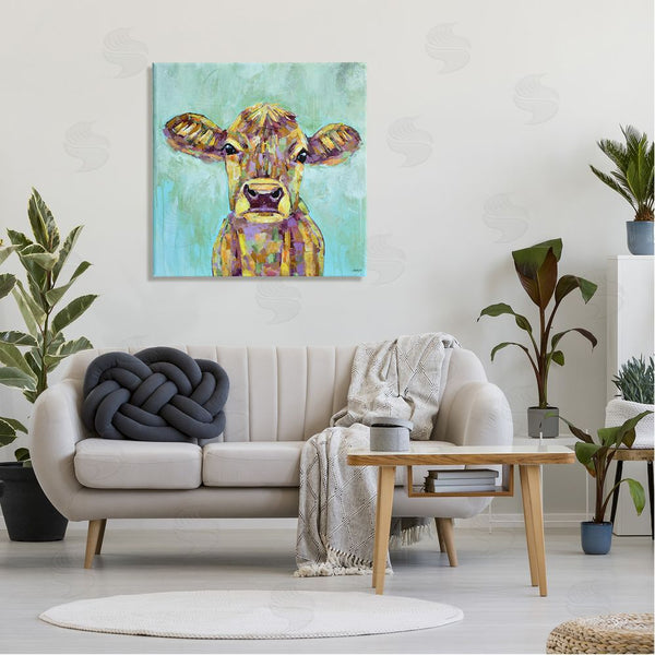 Stupell Industries Jen Seeley | Modern Cow Farm Animal Portrait Wall Art