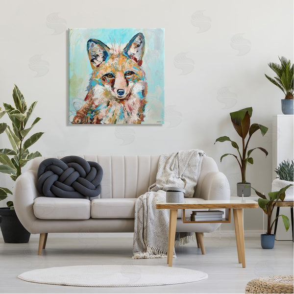 Stupell Industries Jen Seeley | Modern Fox Blue Accent Animal Wall Art