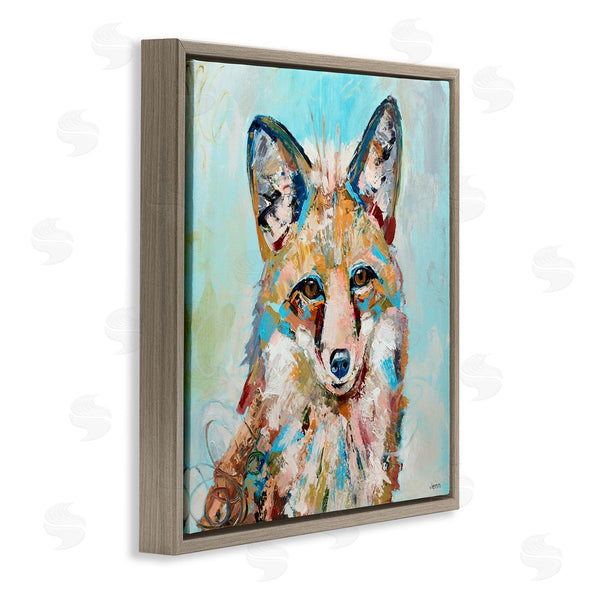 Stupell Industries Jen Seeley | Modern Fox Blue Accent Animal Wall Art