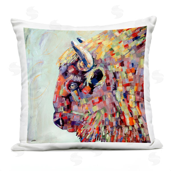 Stupell Industries Jen Seeley | Modern Vivid Bison Shapes Printed Throw Pillow