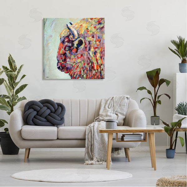 Stupell Industries Jen Seeley | Mosaic Style Bison Portrait Wall Art